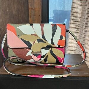 a new day Multicolor Floral Leaf Crossbody - Pink, Olive & Cream